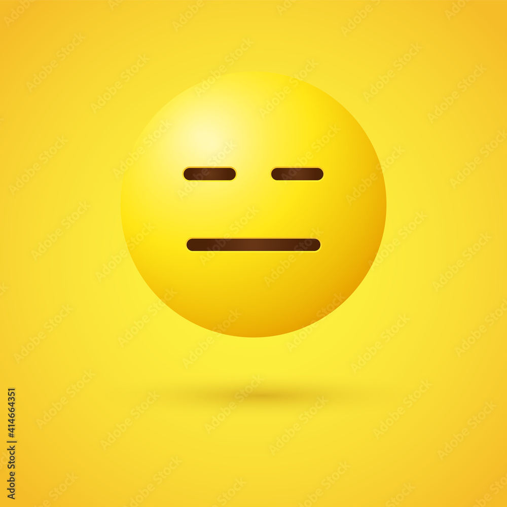 3d Expressionless Emoji Face, emoticon Face With Straight Mouth, Straight Face, serious character 3d Expressionless Emoji Face, emoticon Face With Straight Mouth, Straight Face, serious character