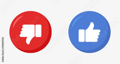 Like and dislike icons, Thumb up and thump down buttons