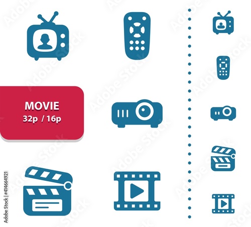 Movie, Video, Cinema Icons