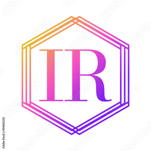 Simple Elegant Initial Letter Type IR Logo Sign Symbol Icon, Logo Design Template