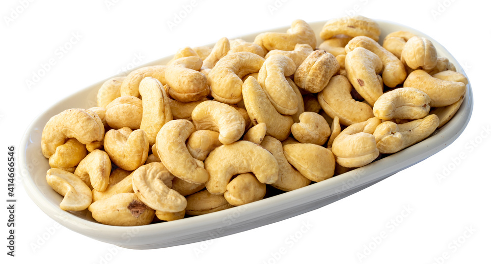 raw cashew isolated on white background
