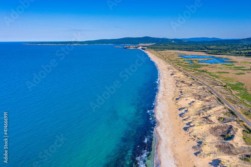 Aerial view of the driver's beach near Sozopol in Bulgaria photo