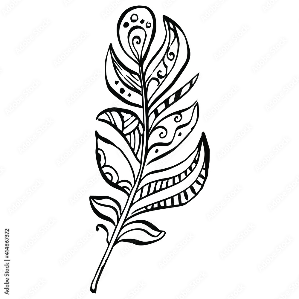 Bird feather from wing isolated. Isolated illustration element. Vector feather for background, texture, wrapper pattern, frame or border. Bird feather from wing isolated. Isolated illustration element. Vector feather for background, texture, wrapper pattern, frame or border.