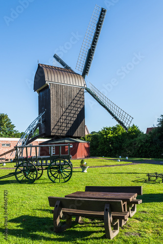 Bockwindmühle in Dornum, Ostfriesland, Niedersachsen, Deutschland  photo