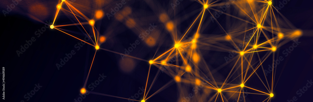The distribution of triangular shapes in space. Network connection structure. Big data digital background.The structure of the network connection of points and lines. Data technology. The distribution of triangular shapes in space. Network connection structure. Big data digital background.The structure of the network connection of points and lines. Data technology.
