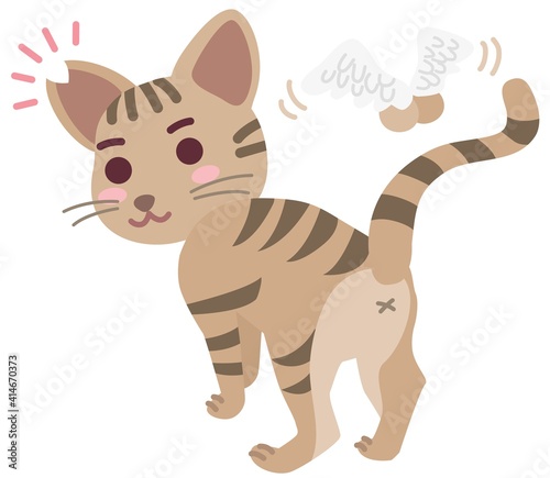 去勢手術と耳カットをした地域猫の男の子