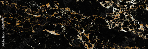 ItalianProtoro Black and Gold Marble, black marble with golden veins, Portoro marbel natural pattern for background, abstract black and gold, black and yellow marble, high gloss marble stone texture. © Michael Benjamin