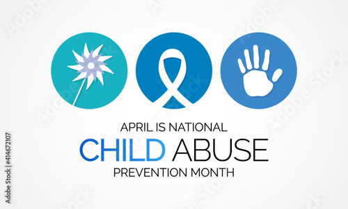 National Child Abuse Prevention Month is an annual observance to raising awareness and preventing child abuse. Vector illustration