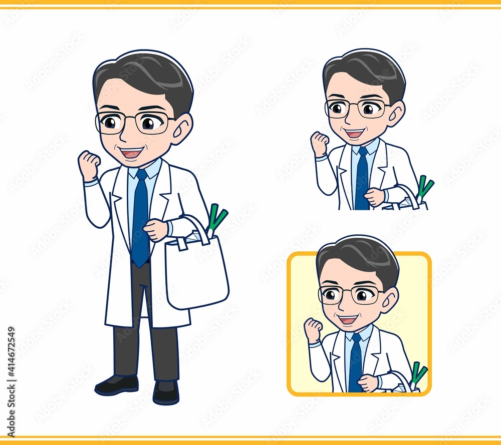 買い物している医者