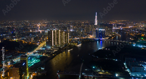 Beautiful night city, cityscape of Ho Chi Minh city, Vietnam © Nhut