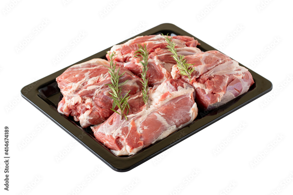 Raw fresh lamb meat isolated on white background Raw fresh lamb meat isolated on white background