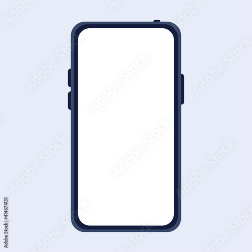 Vector illustration. Smartphone blank screen, phone mockup. Template for ui presentation interface design. EPS 10.