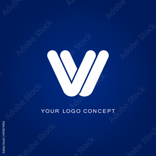 Double "V" logo. The design consists of only one continuous line that ties itself into an "VV" shape. Simple, elegant and very branded.