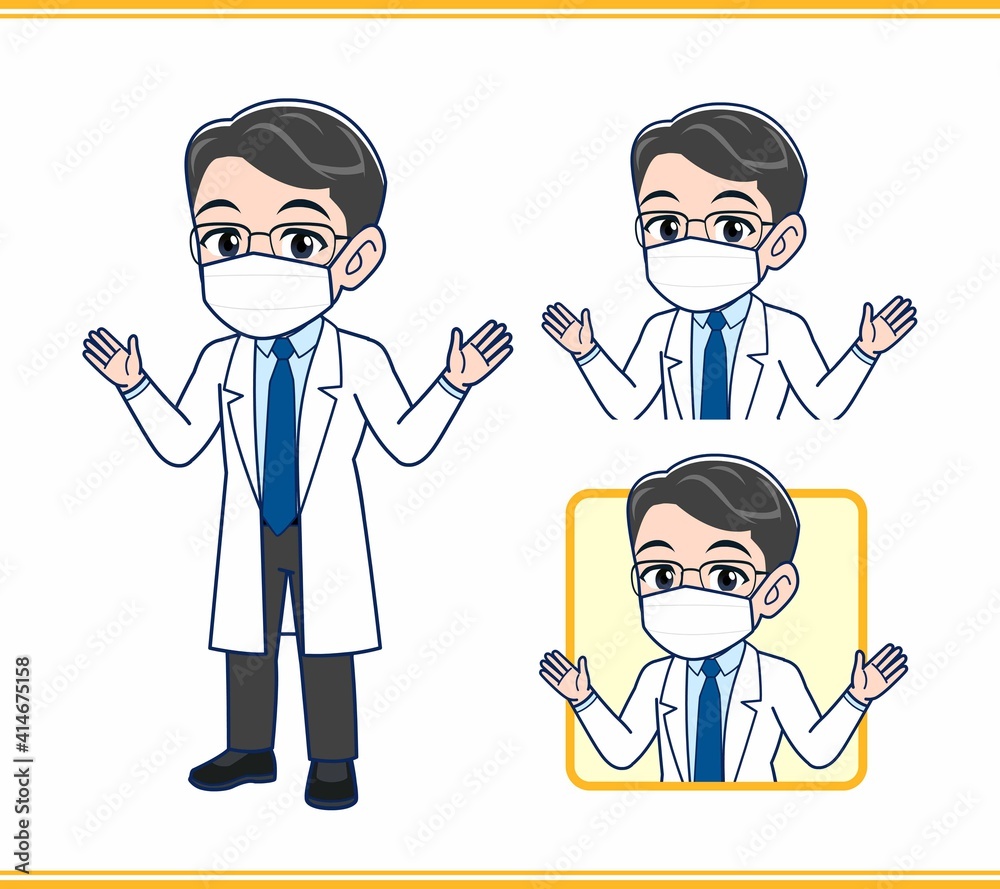 マスクをしている医者