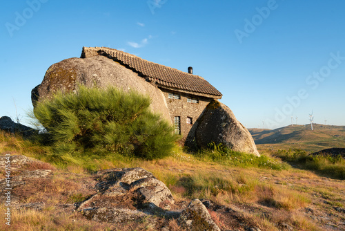 Beautiful stone Penedo Boulder House in Fafe, in Portugal