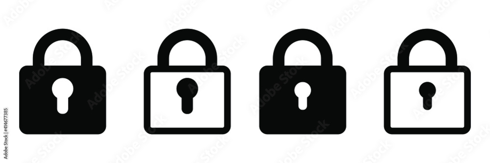 Lock vector icon, padlock icon, vector isolated symbol