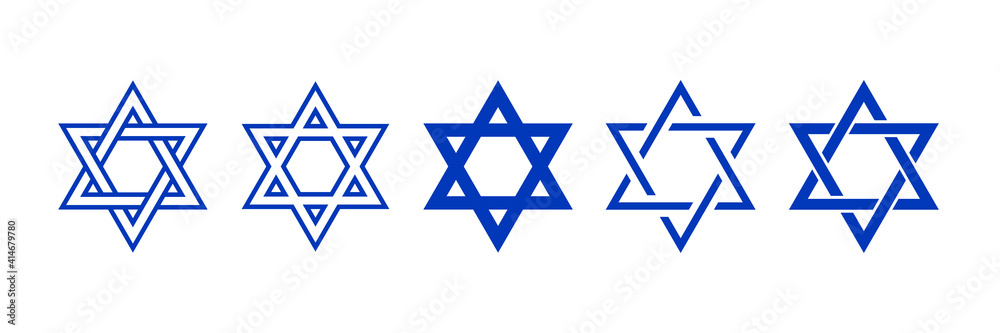 Star of David symbol. Jewish Israeli religious symbol. Judaism sign. Vector illustration