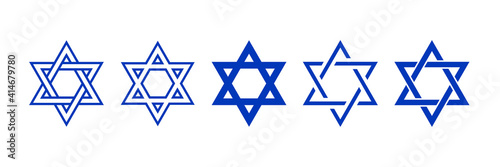 Star of David symbol. Jewish Israeli religious symbol. Judaism sign. Vector illustration photo