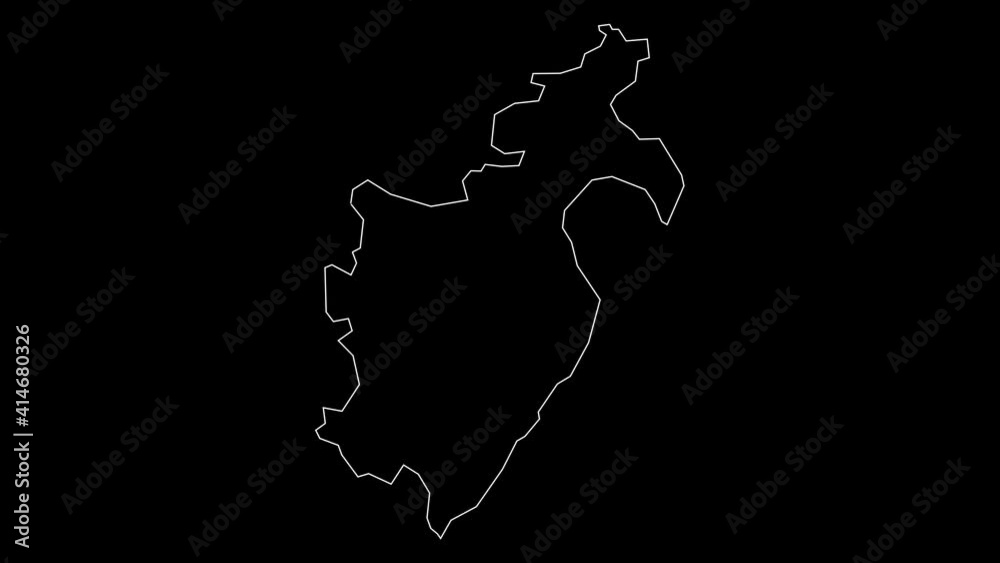 Barahona Dominican Republic province map outline animation Barahona Dominican Republic province map outline animation