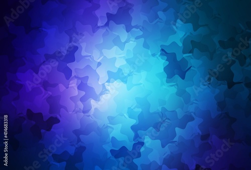 Dark BLUE vector background with abstract shapes.