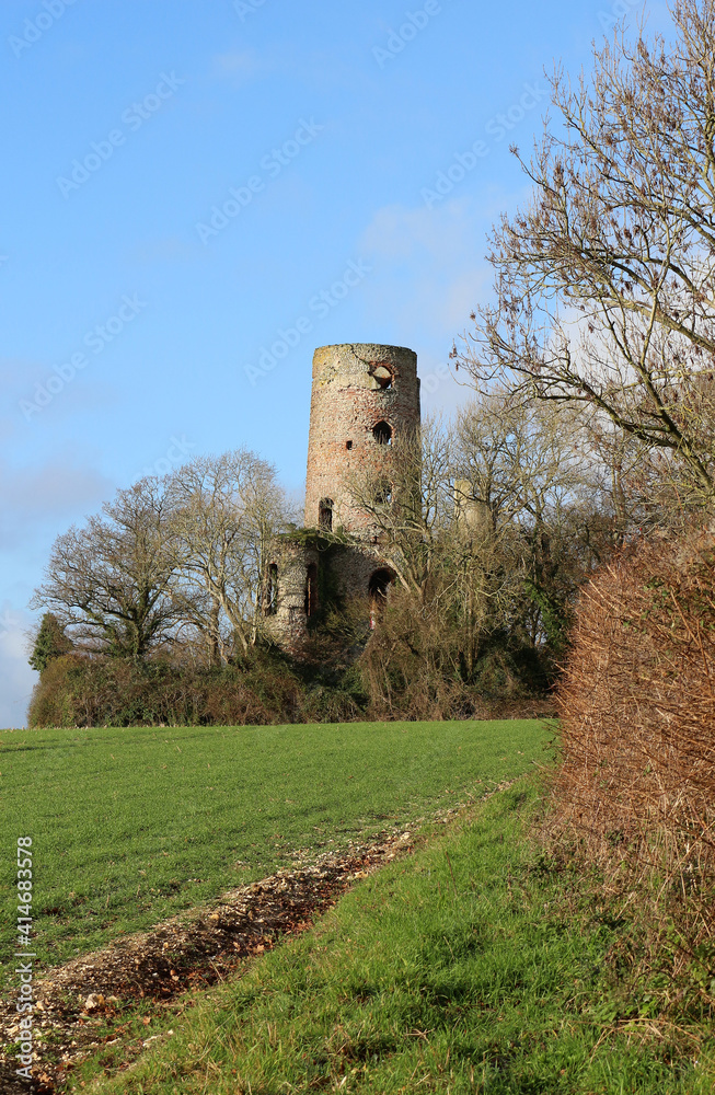 ruins of racton monument near chichester, west sussex