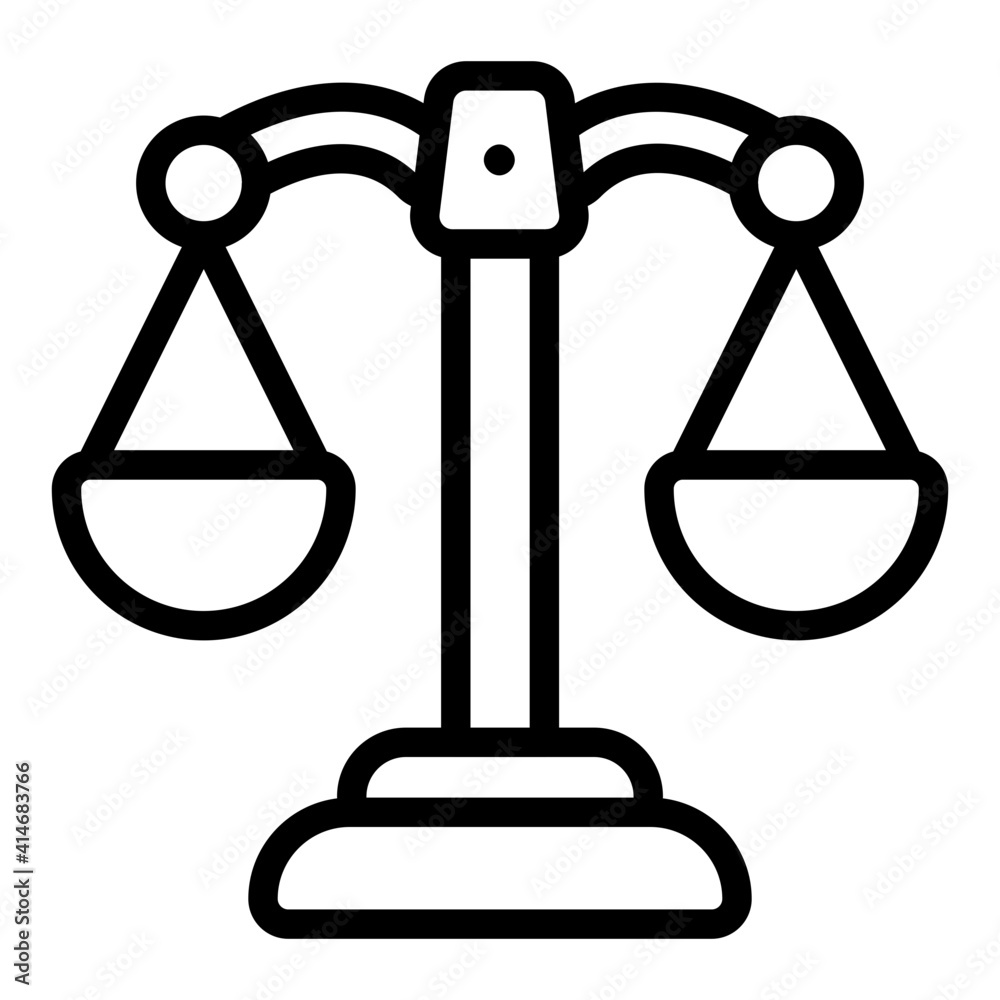 Editable outline design vector of justice scale Stock Vector | Adobe Stock