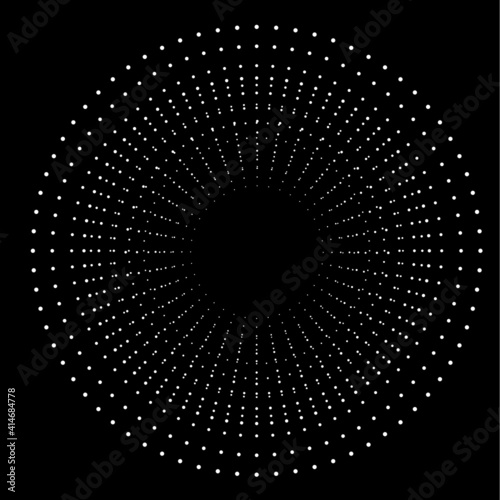 Halftone dots in circle form. round logo . vector dotted frame . Half tone design element