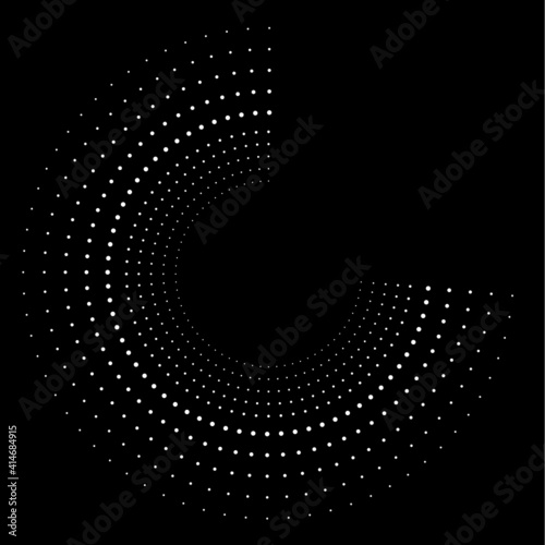 Halftone dots in circle form. round logo . vector dotted frame . Half tone design element