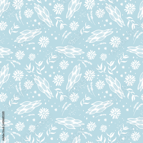 Spring Seamless pattern, hand drawn floral and abstract designs, great for textiles, wrapping, banners, wallpapers - vector design