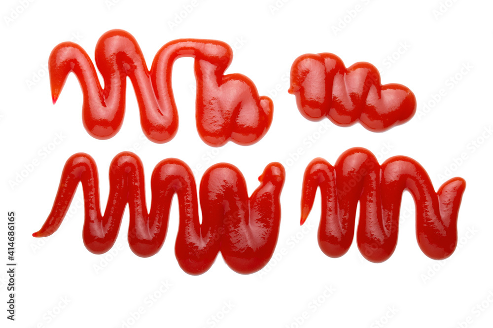 red tasty Ketchup or sauce isolated on white background red tasty Ketchup or sauce isolated on white background