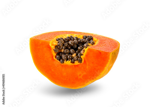 Ripe papaya an isolated on white background