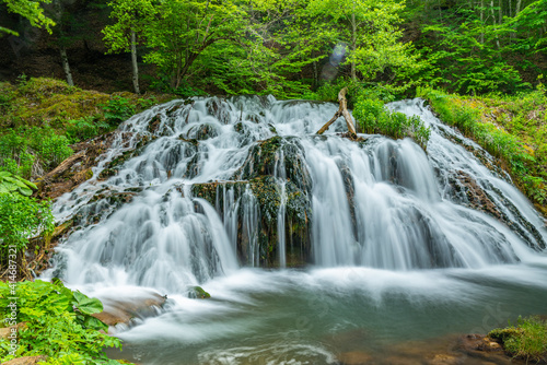 Dokuzak waterfall in Strandzha mountains in Bulgaria photo