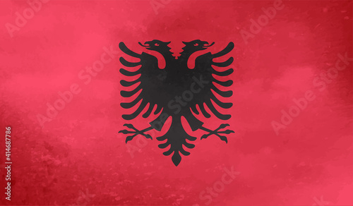 Grunge Albania flag. Albania flag with waving grunge texture.