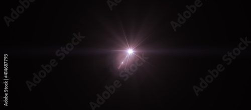 Beautiful digital light flare. Abstract Glowing light effect lens flare on dark background