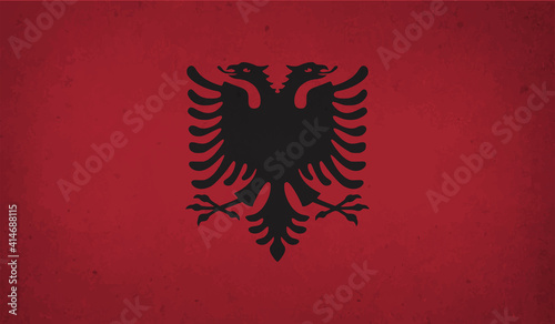 Grunge Albania flag. Albania flag with waving grunge texture.