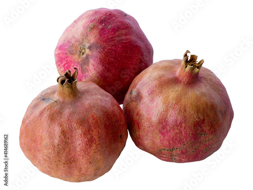 Pomegranate isolated on white background. Local name siirt zivzik narı photo