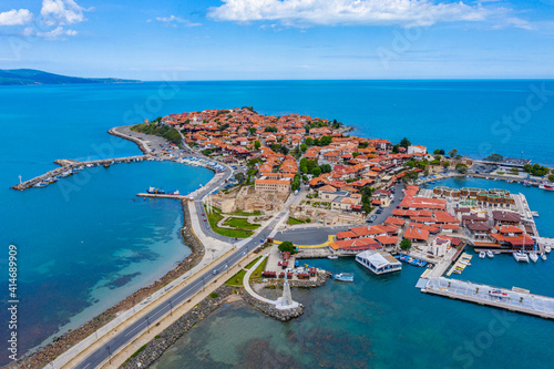 Aerial view of the Bulgarian town Nessebar photo