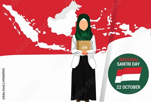 girls carrying books on a map background. vector illustration