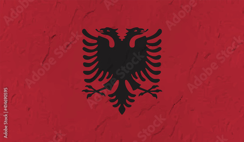 Grunge Albania flag. Albania flag with waving grunge texture.