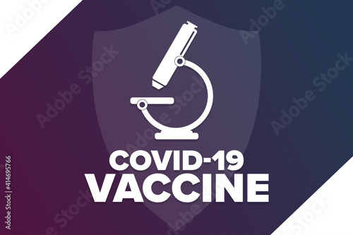 COVID‑19 vaccination concept. Template for background, banner, card, poster with text inscription. Vector EPS10 illustration.