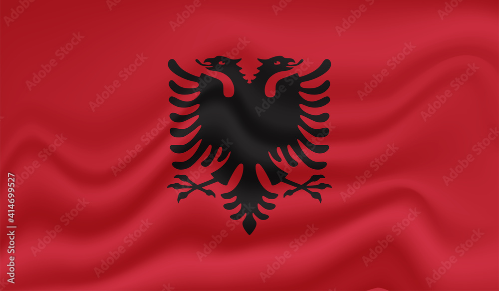 Grunge Albania flag. Albania flag with waving grunge texture. Grunge Albania flag. Albania flag with waving grunge texture.