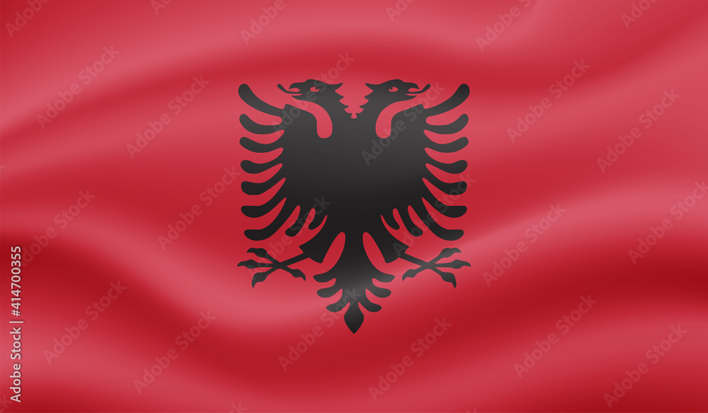 Grunge Albania flag. Albania flag with waving grunge texture. Grunge Albania flag. Albania flag with waving grunge texture.