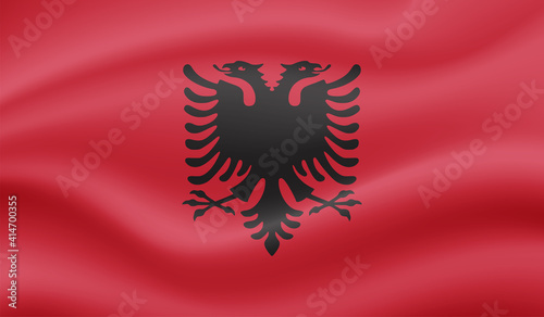 Grunge Albania flag. Albania flag with waving grunge texture.