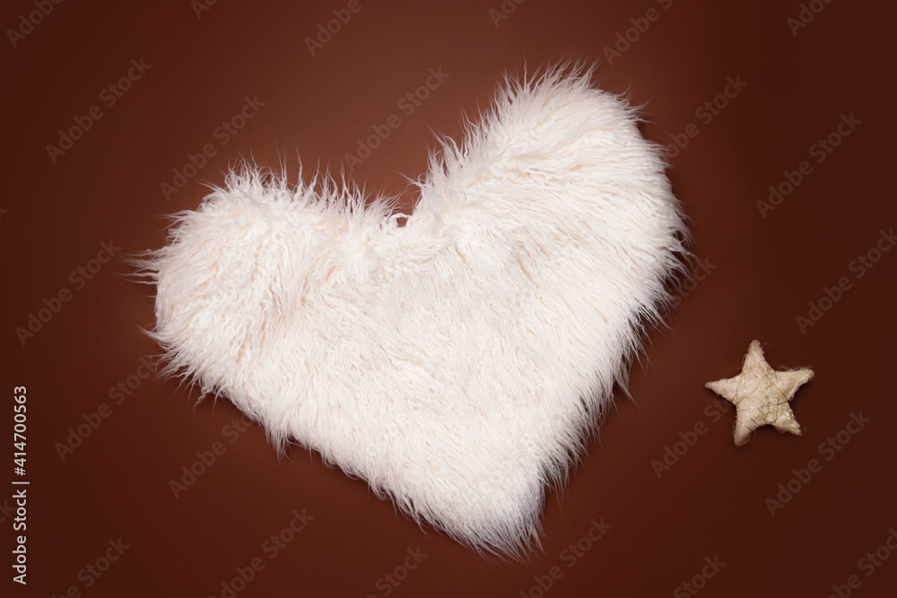 Digital newborn background with stars and fur basket. Digital newborn background with stars and fur basket.
