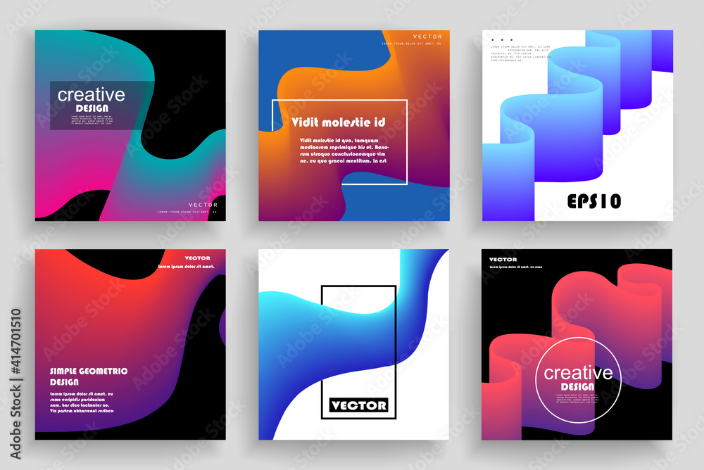 Artistic design of covers. Creative colors background. Fashionable futuristic design
