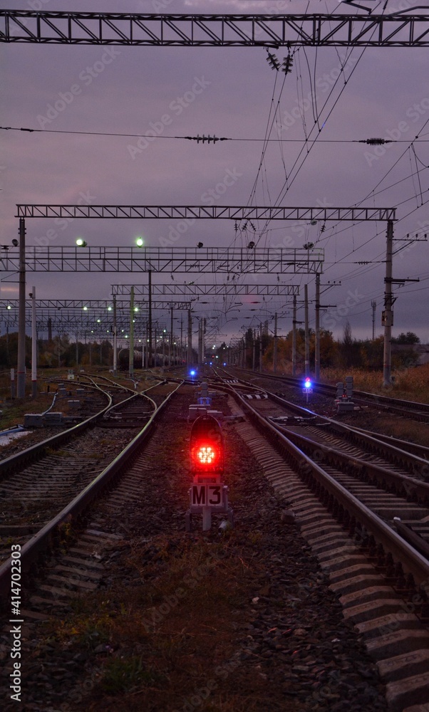 railway in the night