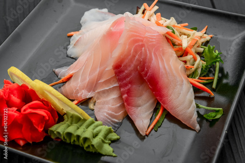 Otoro Sashimi raw fish, Japanese food