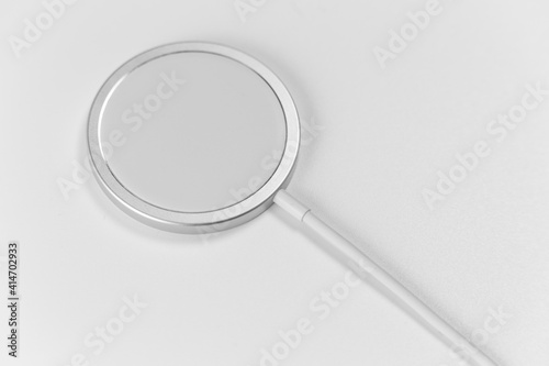 wireless magnetic charger for your phone. white background
