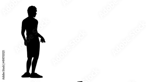 Silhouettes of bad loser on white background. digital illustration	
