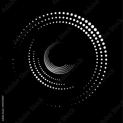 Halftone dots in circle form. round logo . vector dotted frame . design element